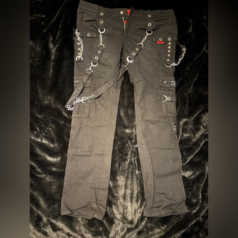 Tripp NYC Black Pants with Chains and Studs